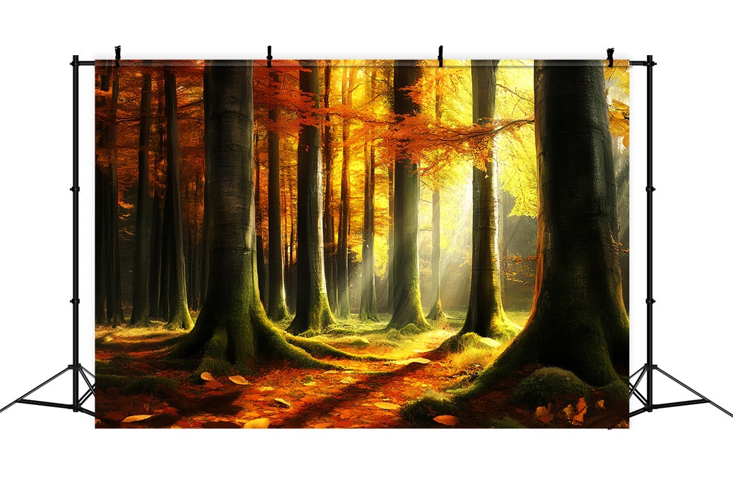 Herbst-Naturkulisse Mystisches Licht Herbstwald Herbst Fotohintergrund CSH58-231