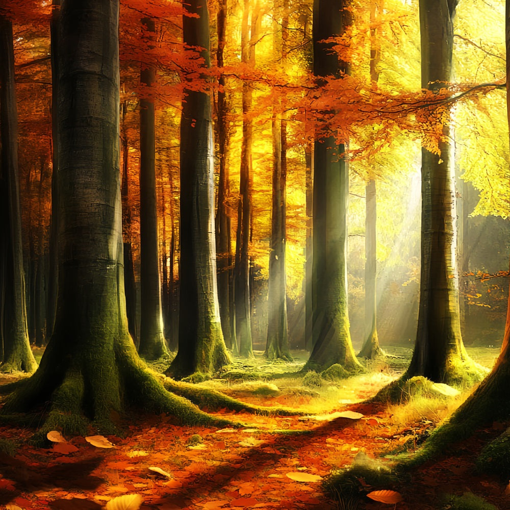 Herbst-Naturkulisse Mystisches Licht Herbstwald Herbst Fotohintergrund CSH58-231