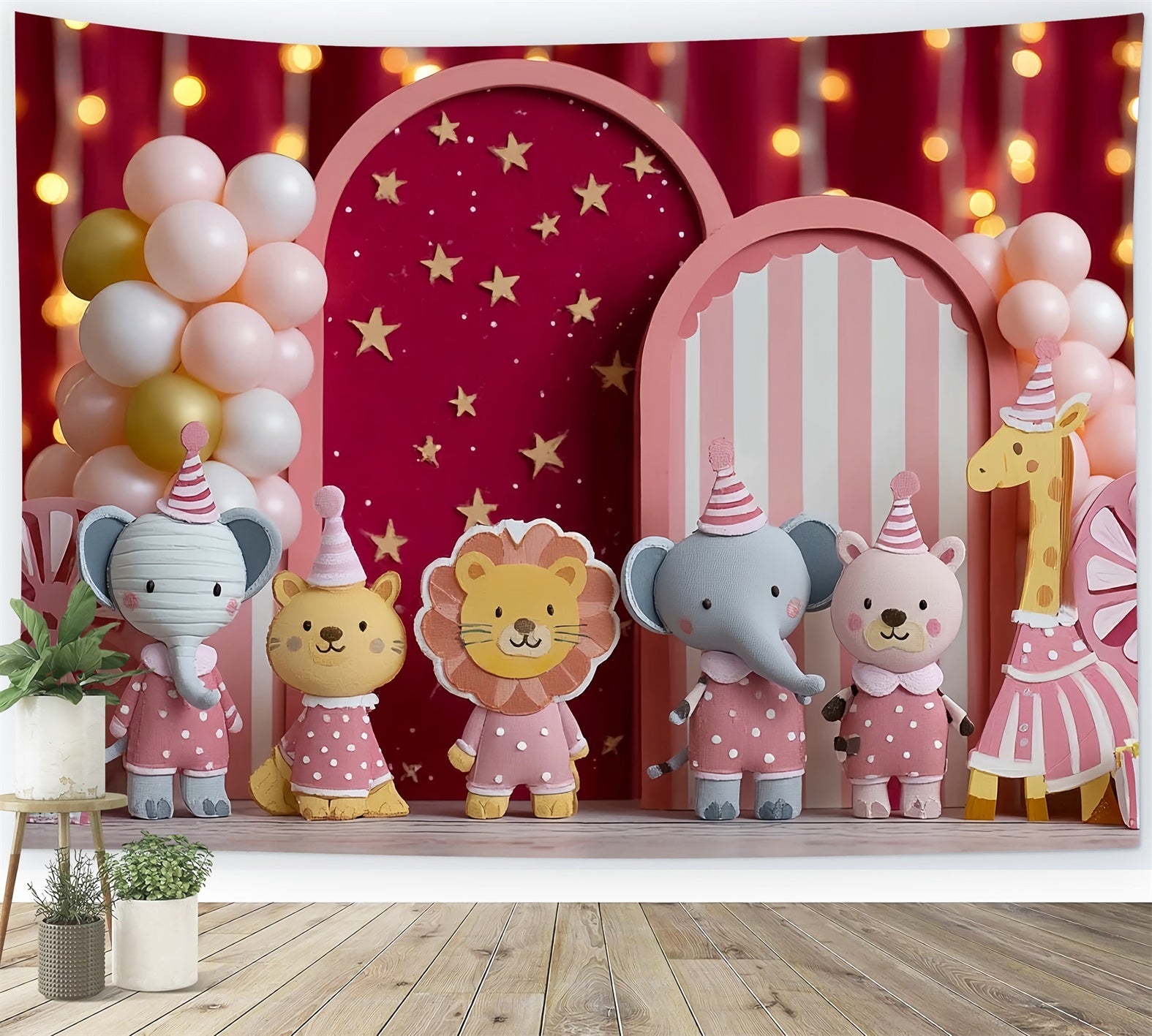 Kinder Hintergrund Zirkus-Tierparty-Feier Neugeborenen-Fotografie-Hintergründe CSH58-238