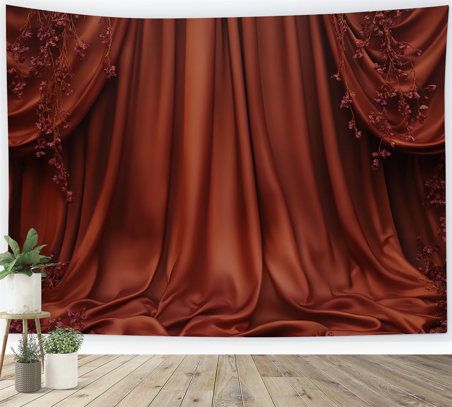 Boudoir Sexy Fotohintergrund Rustikale Satinvorhänge Blüten Boudoir Hintergrundideen CSH58-248
