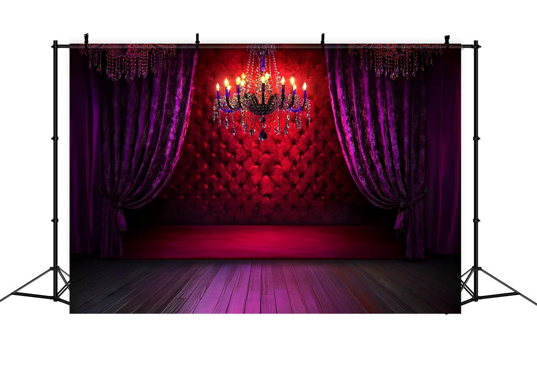 Boudoir Sexy Studio Hintergrund Crimson Velvet Chandelier Glow Boudoir Hintergründe CSH58-250