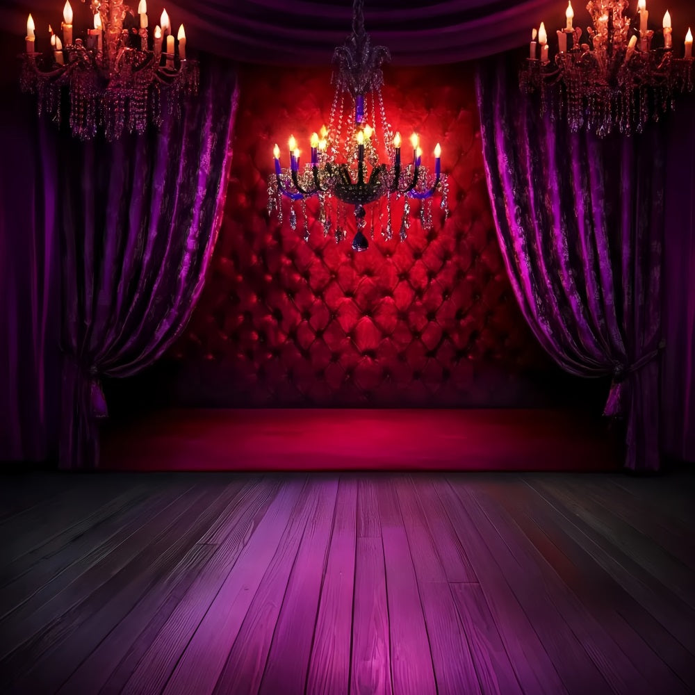 Boudoir Sexy Studio Hintergrund Crimson Velvet Chandelier Glow Boudoir Hintergründe CSH58-250