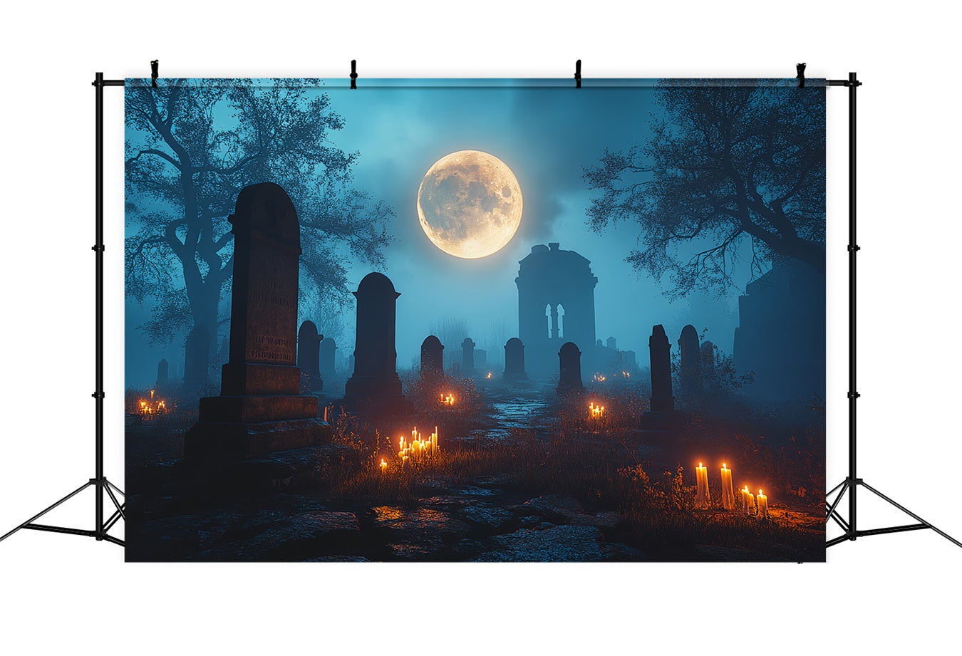 Friedhof Backdrop Friedhof Vollmond Glühen Halloween Backdrop Ideen CSH58-93