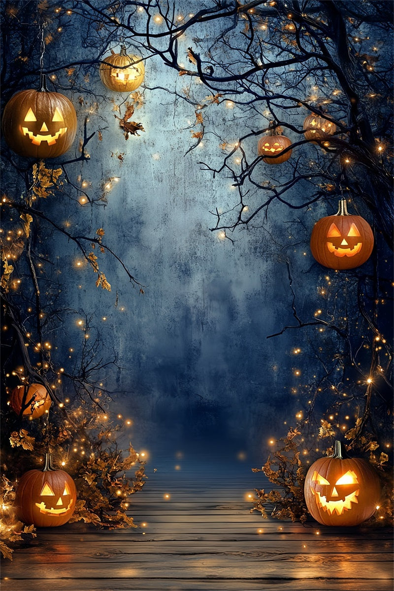 Halloween Fotohintergrund Verzauberter Kürbis Glühen Hintergrund CSH6-115