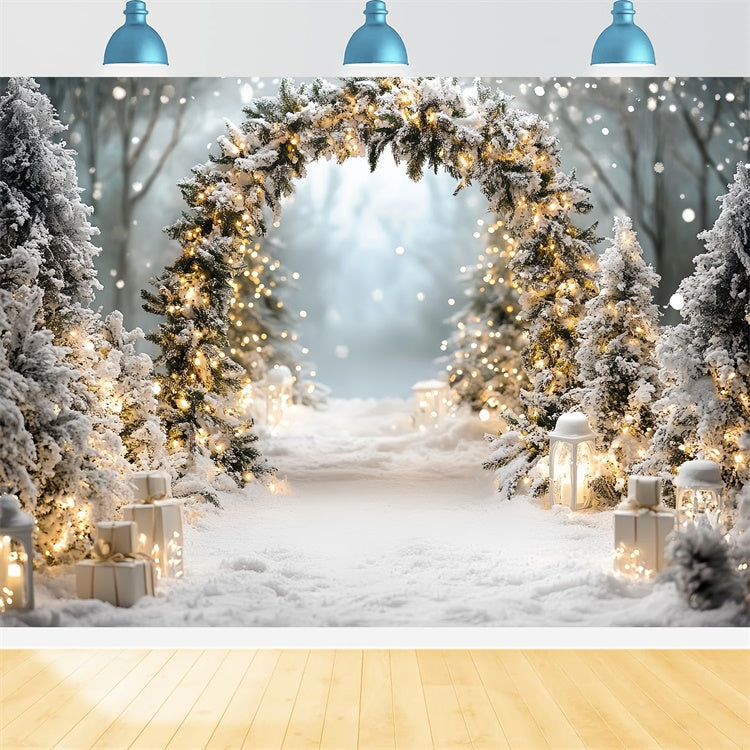 Weihnachten Backdrop für Fotos Winter Wonderland Bogen Hintergrund CSH6-244