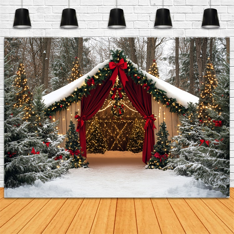 Weihnachten Fotokulisse Holiday Barn Wonderland Hintergrund CSH6-249