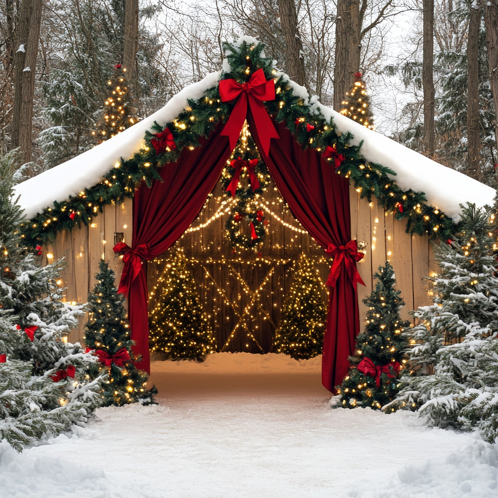 Weihnachten Fotokulisse Holiday Barn Wonderland Hintergrund CSH6-249