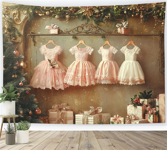 Weihnachten Fotografie Hintergründe Dreamy Kleid Girlande Hintergrund CSH6-254