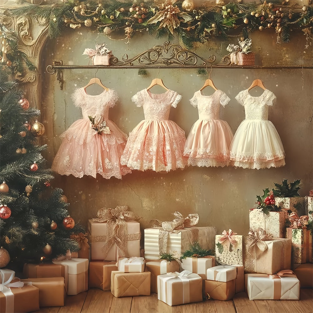 Weihnachten Fotografie Hintergründe Dreamy Kleid Girlande Hintergrund CSH6-254