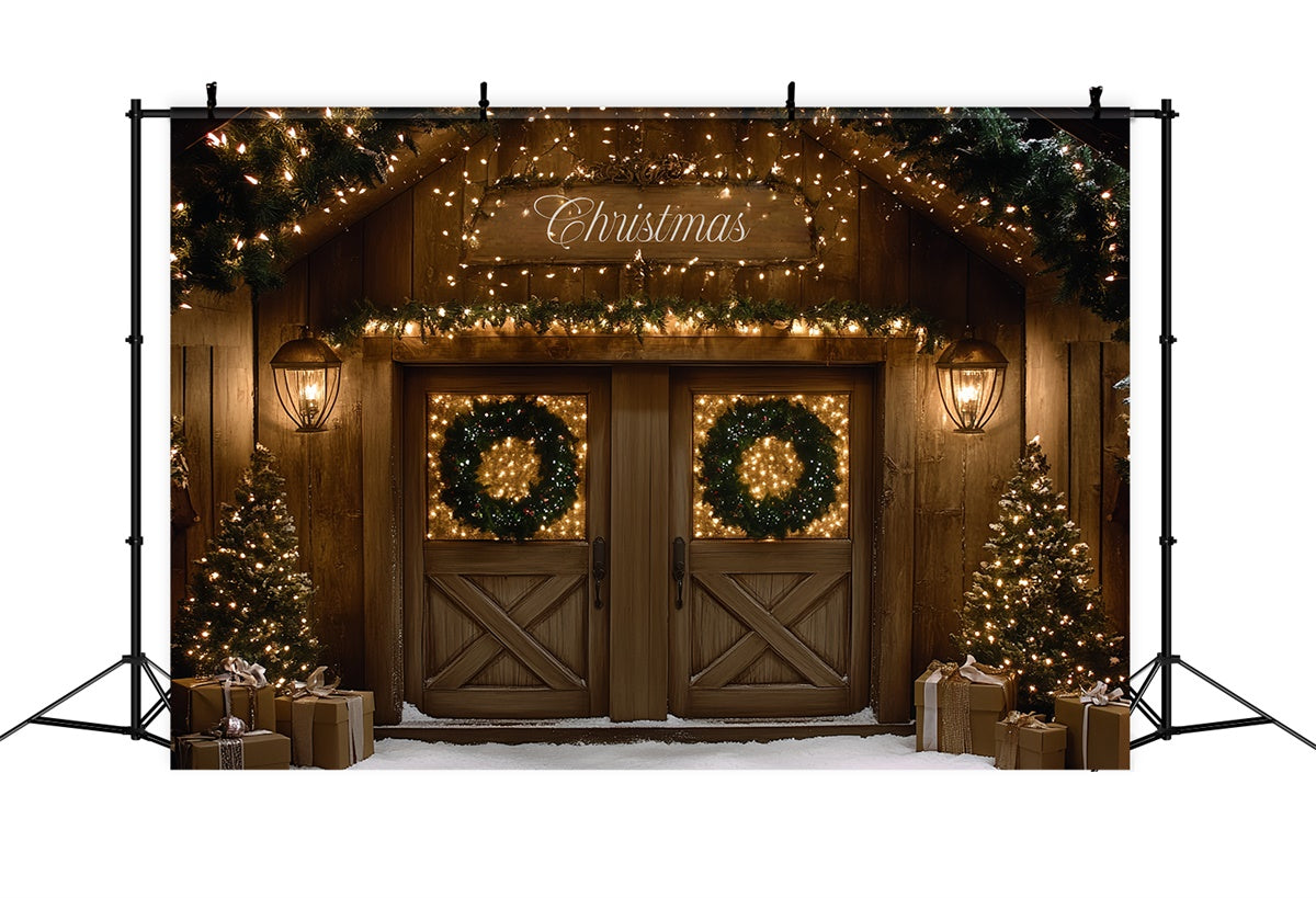 Weihnachten Fotografie Backdrops Festliche Hütte Eingang Hintergrund CSH6-267