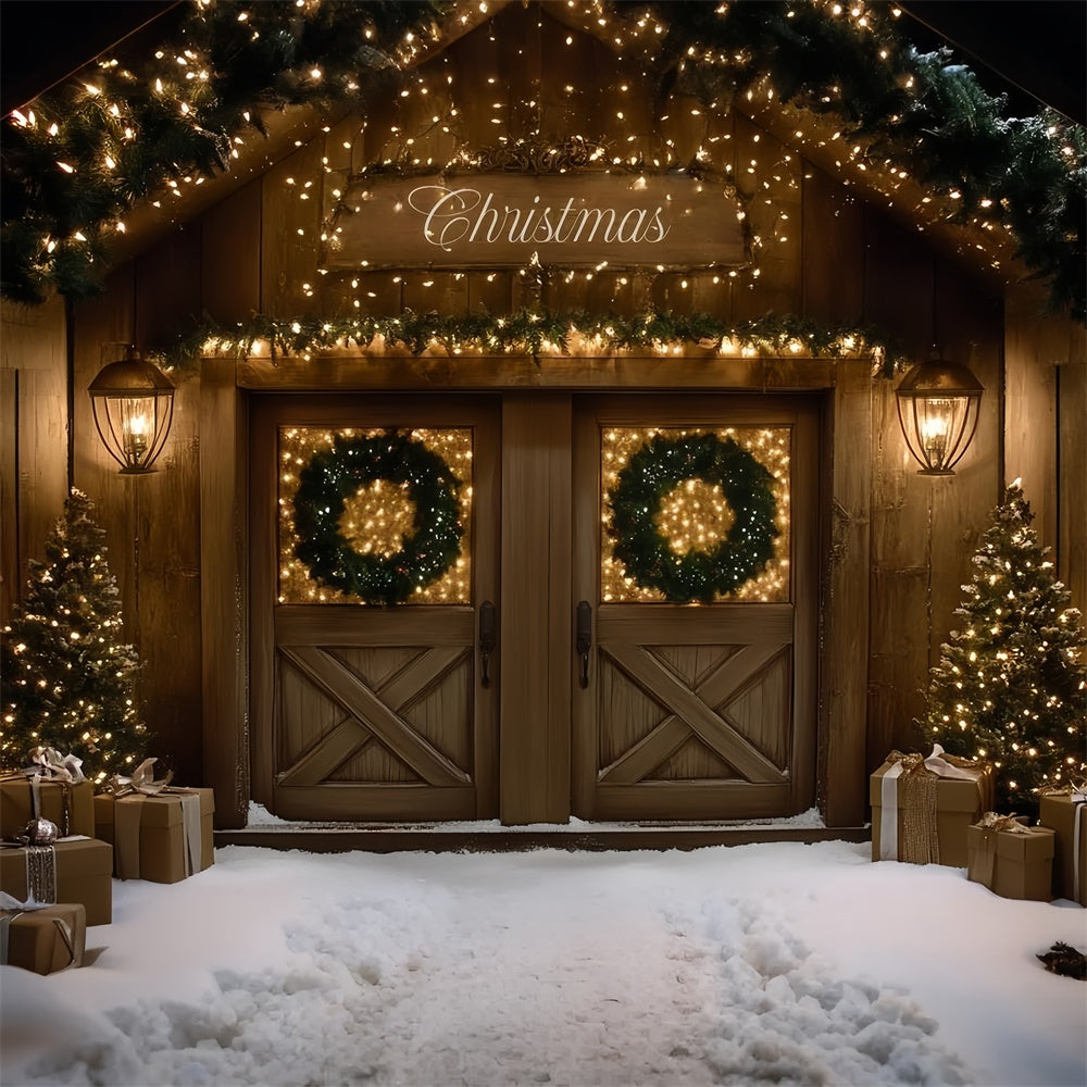 Weihnachten Fotografie Backdrops Festliche Hütte Eingang Hintergrund CSH6-267