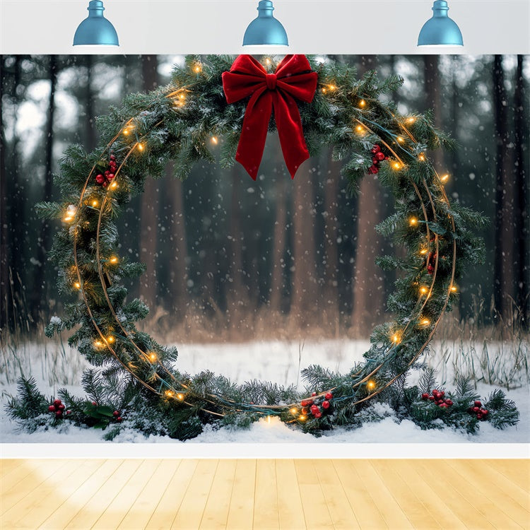 Weihnachten Fotokulisse Holiday Wreath Magic Backdrop CSH6-271