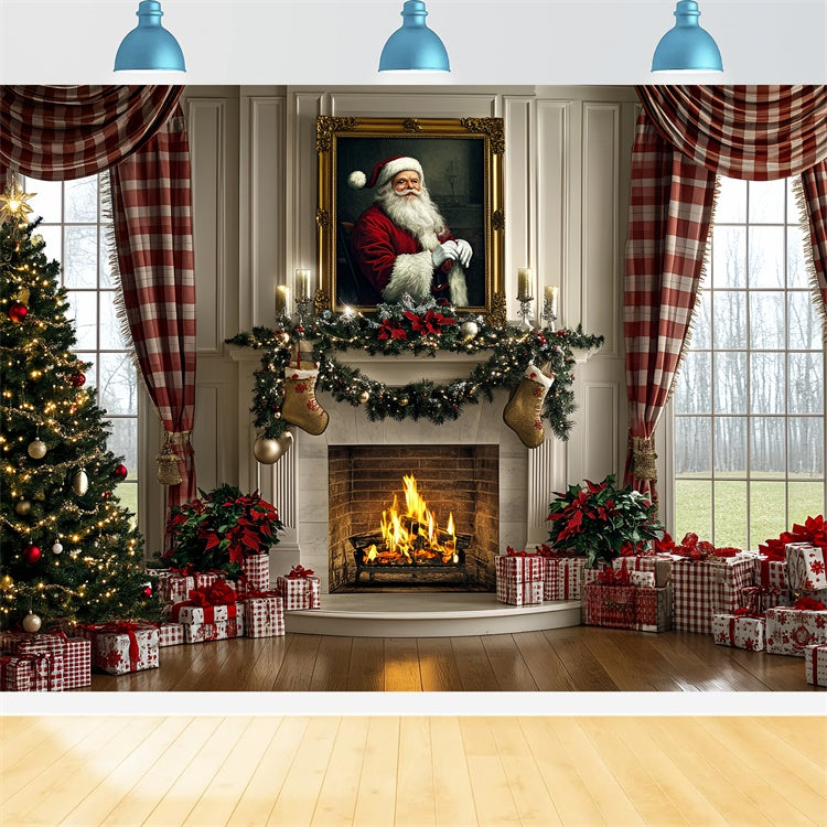 Weihnachten Kamin Backdrop Traditionelle Urlaub Herd Hintergrund CSH6-275