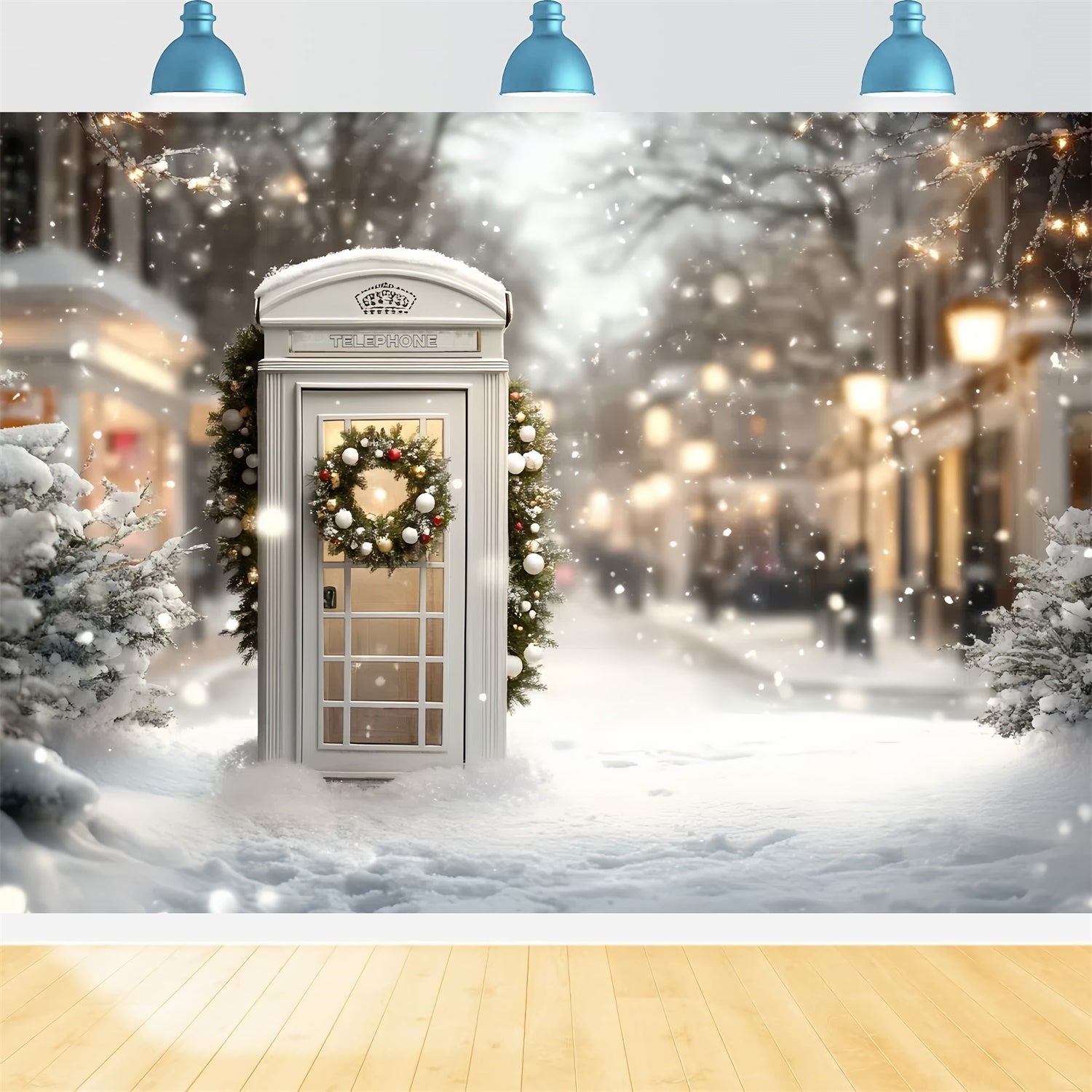 Weihnachten Backdrop für Fotos Festliche Straße Stand Hintergrund CSH6-283