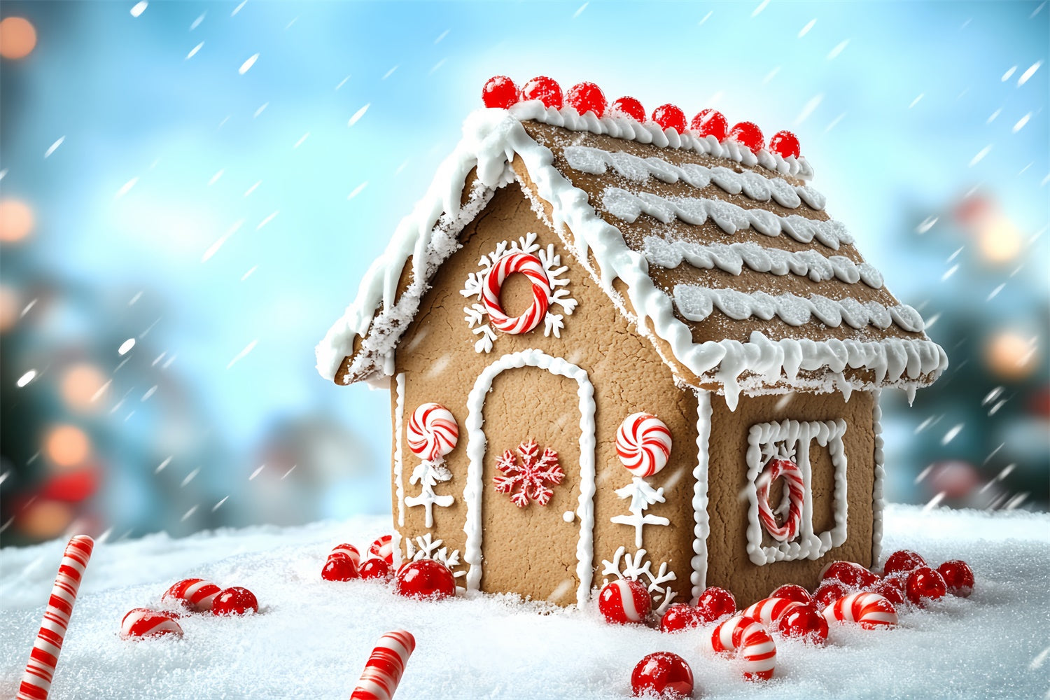 Weihnachten Fotografie Backdrops Holiday Sugar House Backdrop CSH6-284