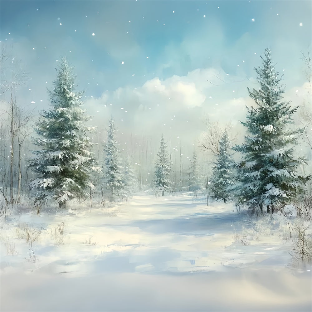 Weihnachten Backdrops Verkauf Tranquil Winter Forest Backdrop CSH6-286