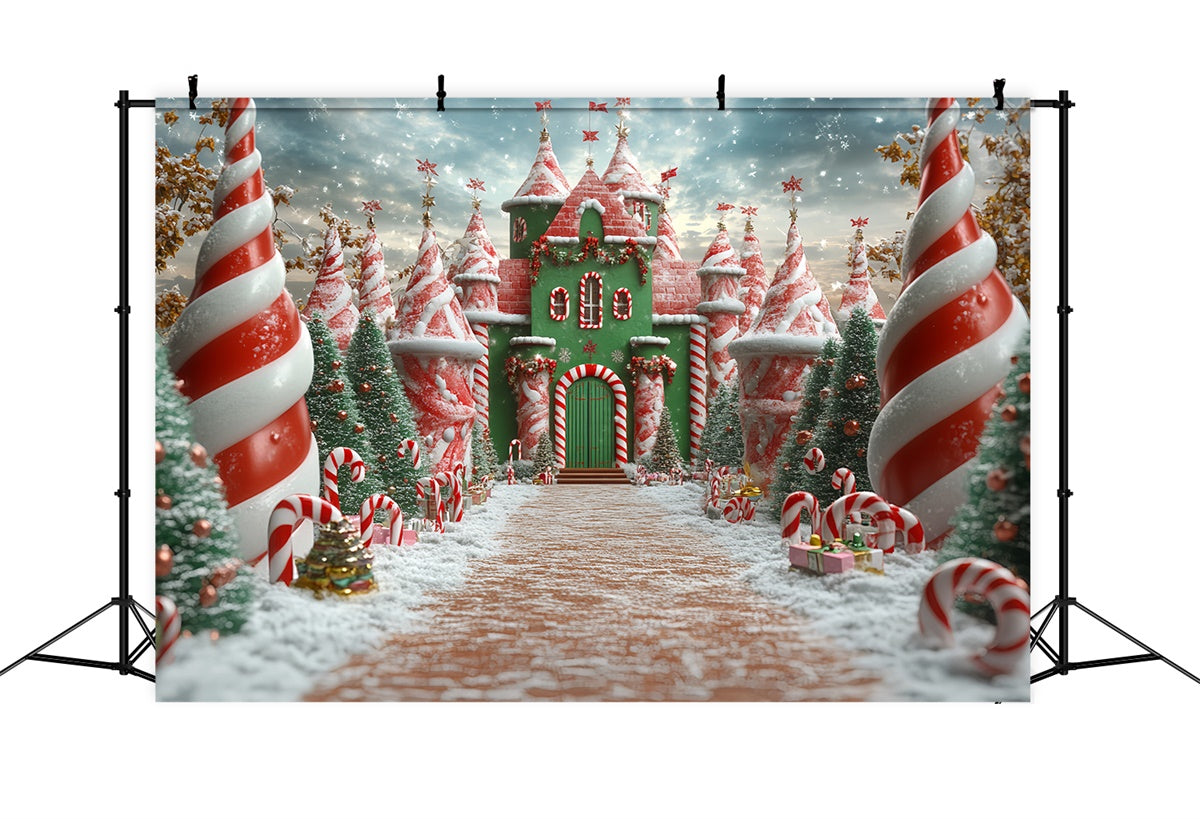 Weihnachten Backdrops für Fotos Candy Cane Kingdom Backdrop CSH6-287