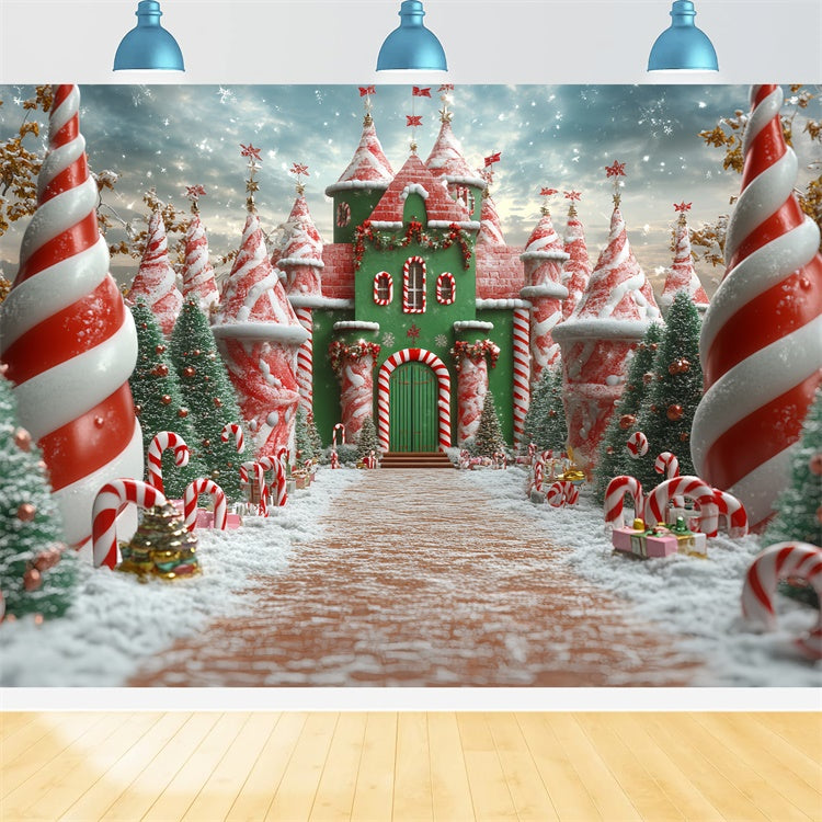 Weihnachten Backdrops für Fotos Candy Cane Kingdom Backdrop CSH6-287
