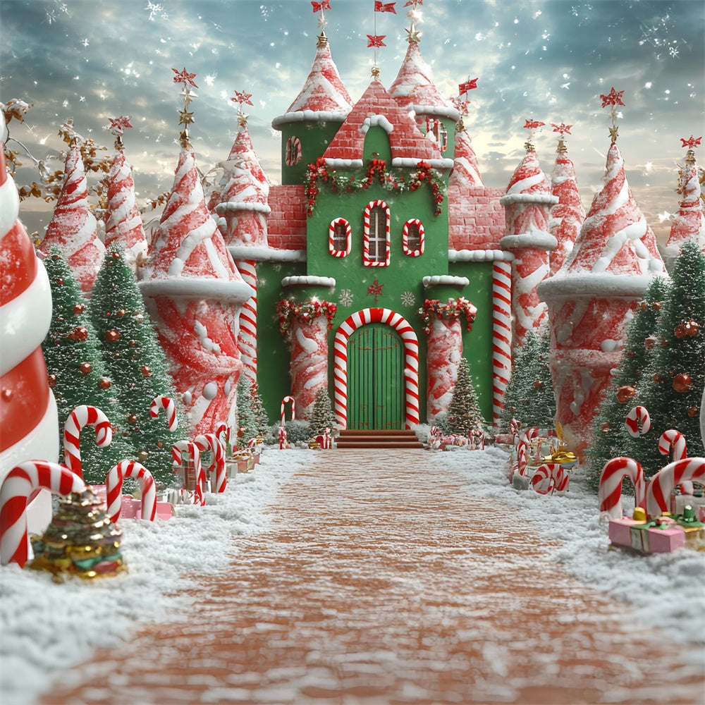 Weihnachten Backdrops für Fotos Candy Cane Kingdom Backdrop CSH6-287