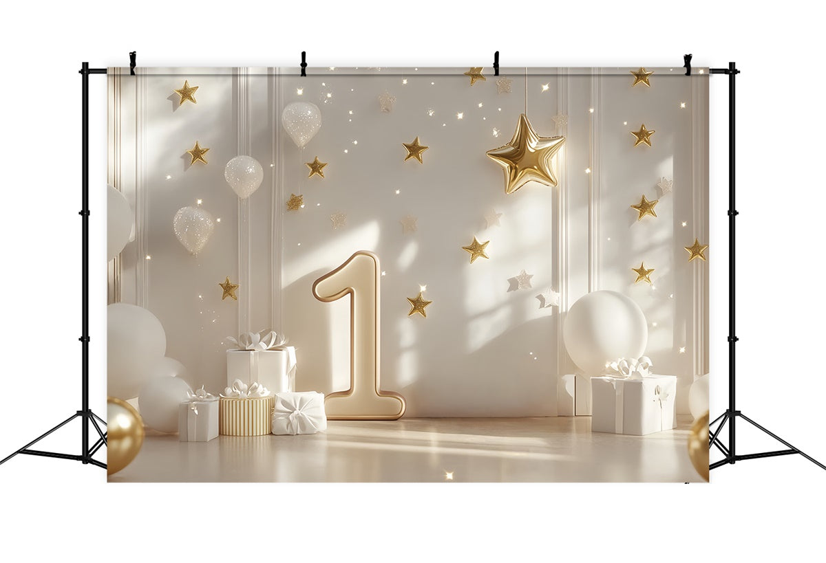 1. Geburtstag Backdrop Twinkle Gold Star Luxe Backdrop CSH6-326