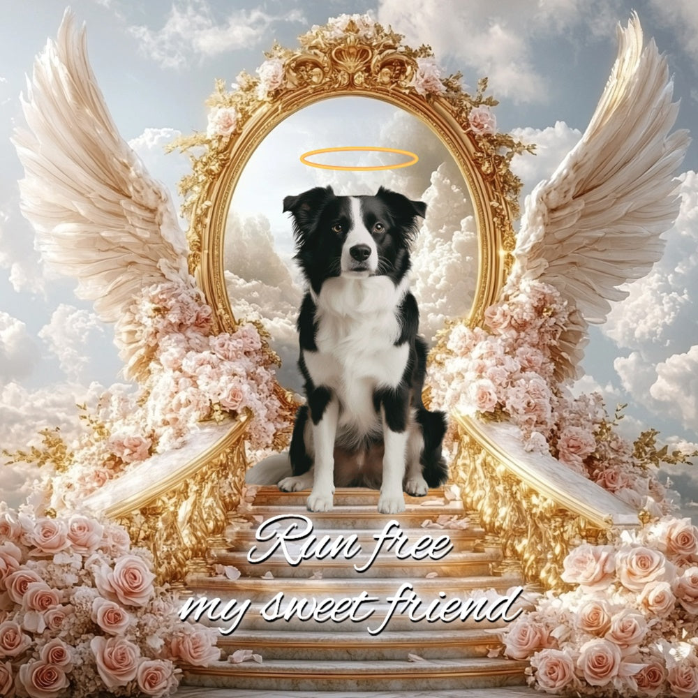 Gedenkkulisse Ideen Run Free Angel Pup Individuell gestaltete Kulisse CSH6-343
