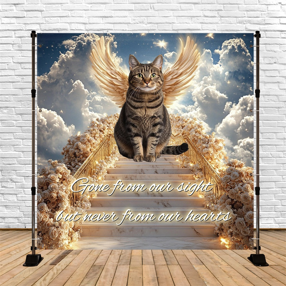 Trauerhintergrund Fantasie des Abschieds von der Katze Individuell gestalteter Hintergrund CSH6-346