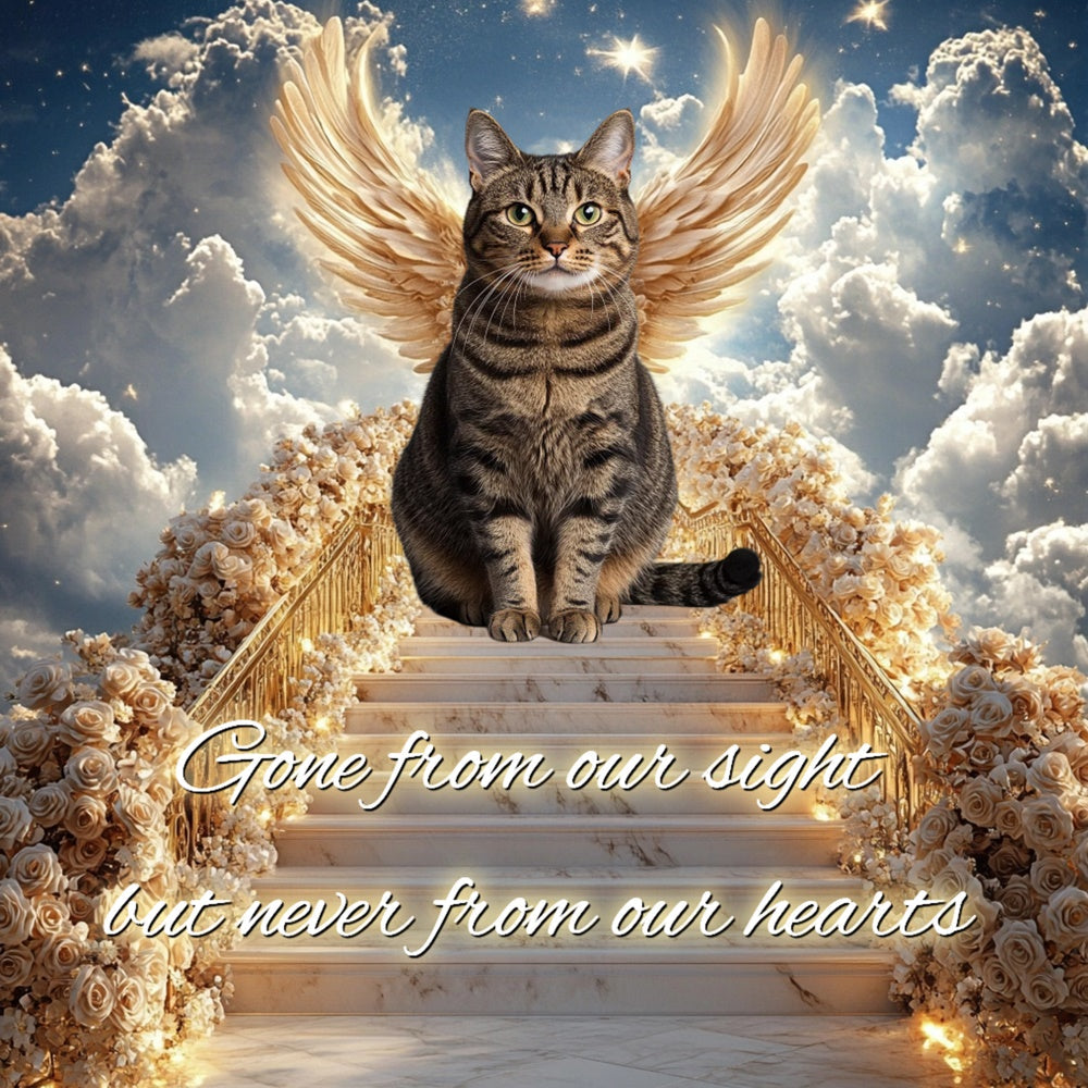 Trauerhintergrund Fantasie des Abschieds von der Katze Individuell gestalteter Hintergrund CSH6-346