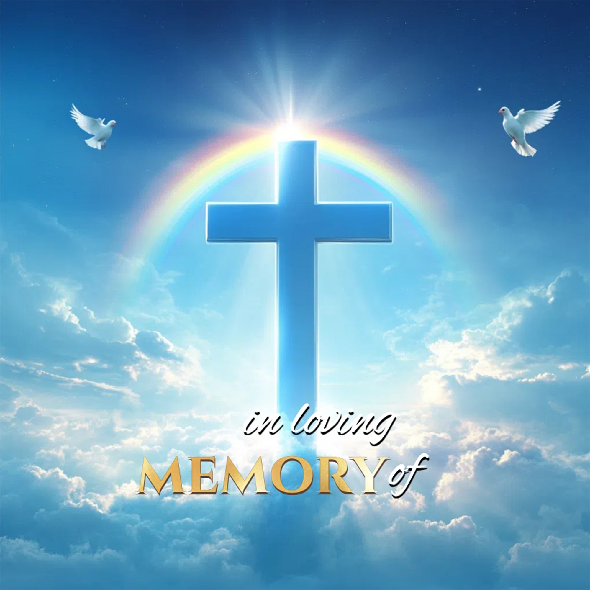 Gedenk-Kulissen Regenbogen Kreuz Herrlichkeit Personalisierte Kulisse CSH6-381