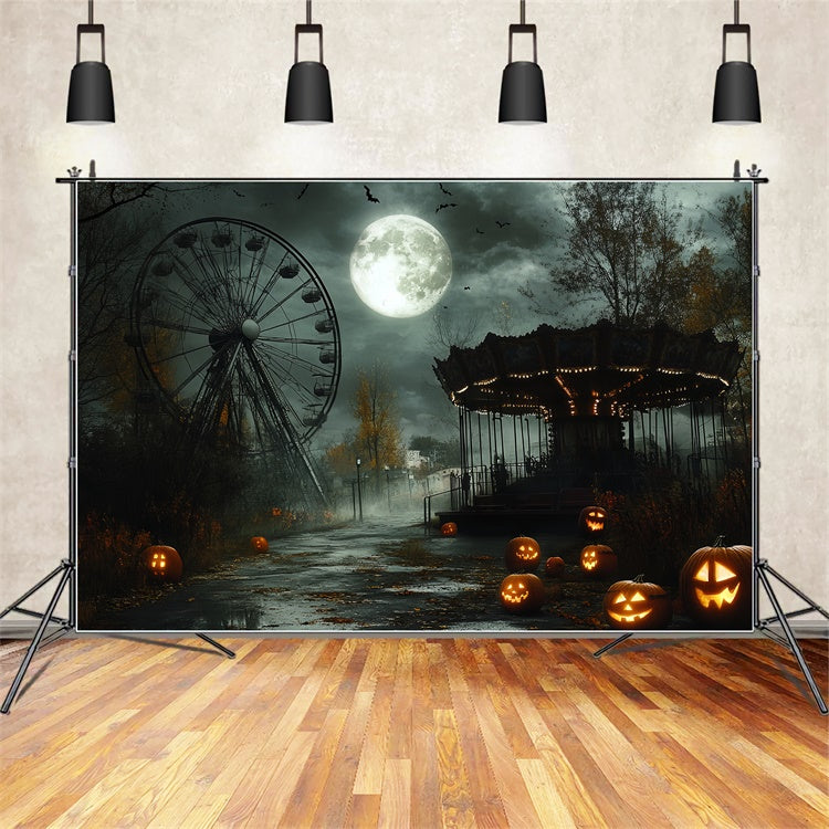 Halloween Fotokulissen Gespenstischer Kürbis Park Kulisse CSH6-68