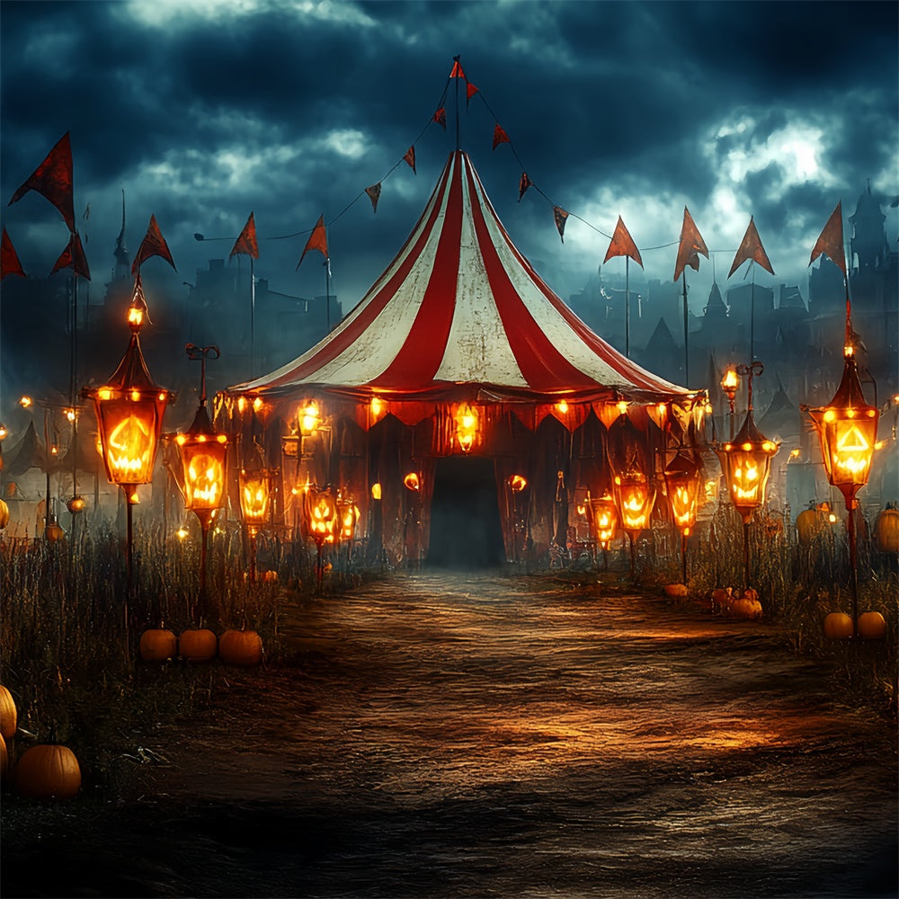 Halloween Fotohintergrund Gespenstische Zirkuslaterne Hintergrund CSH6-70