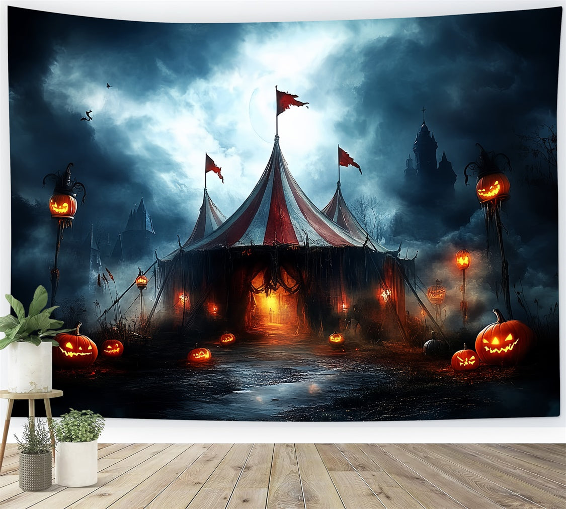 Halloween Backdrop Ideen Alptraum Zirkus Mondschein Backdrop CSH6-71