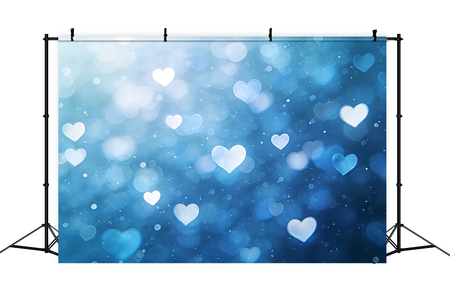 Bokeh-Valentinstag-Hintergrund Romantisches blaues Herz leuchtet Valentinstag-Hintergrund CSH61-104