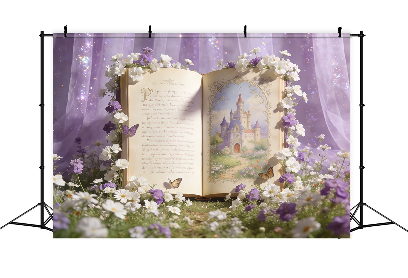 Ideen für Wildblumen-Kulissen Verzauberter Märchengarten Pastellfarbene Blumenkulisse CSH61-129