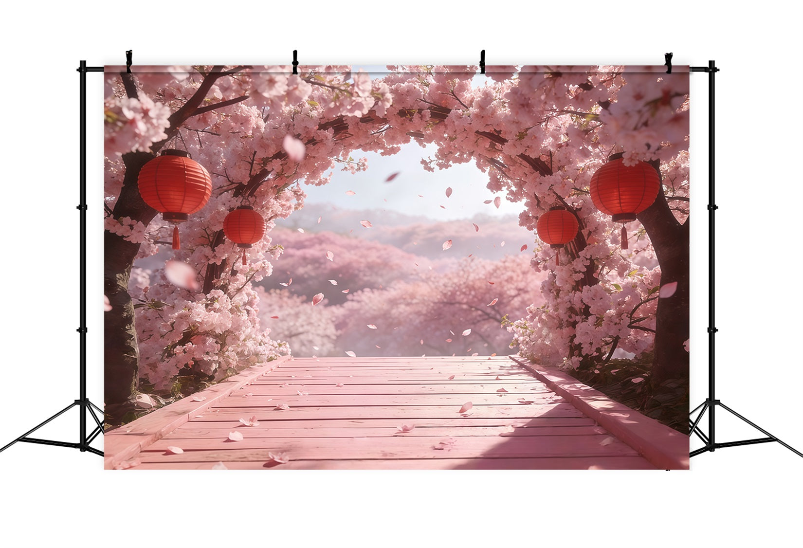 Kirschblüten-Hintergrund Ideen Rosa Blumen Laternenbogen Blumenhintergrund Fotografie CSH61-137