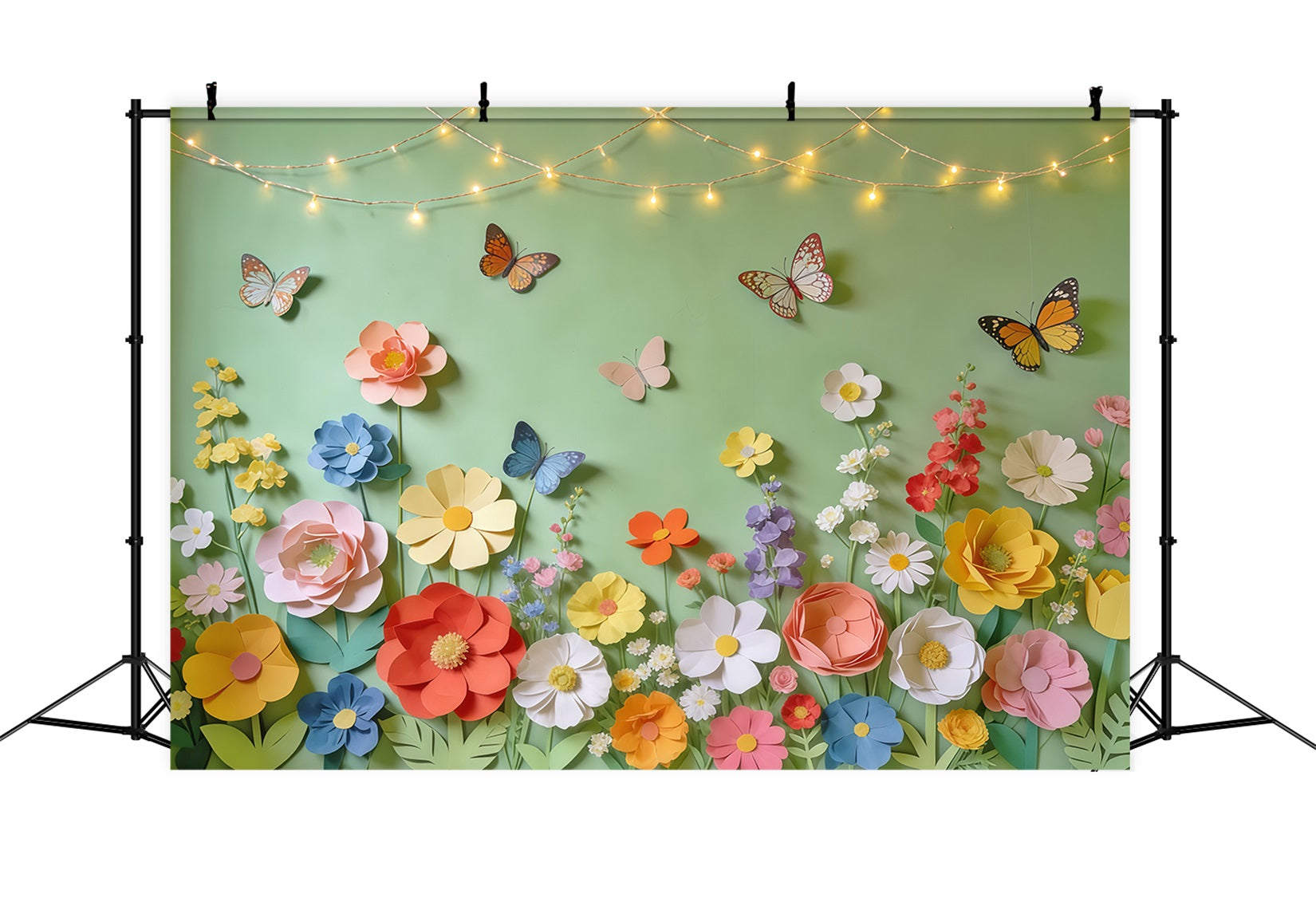 Frühlingspapierblumen-Hintergrund Blumen-Schmetterlingsgarten-Lichter Fotografie-Hintergrund Floral CSH61-160