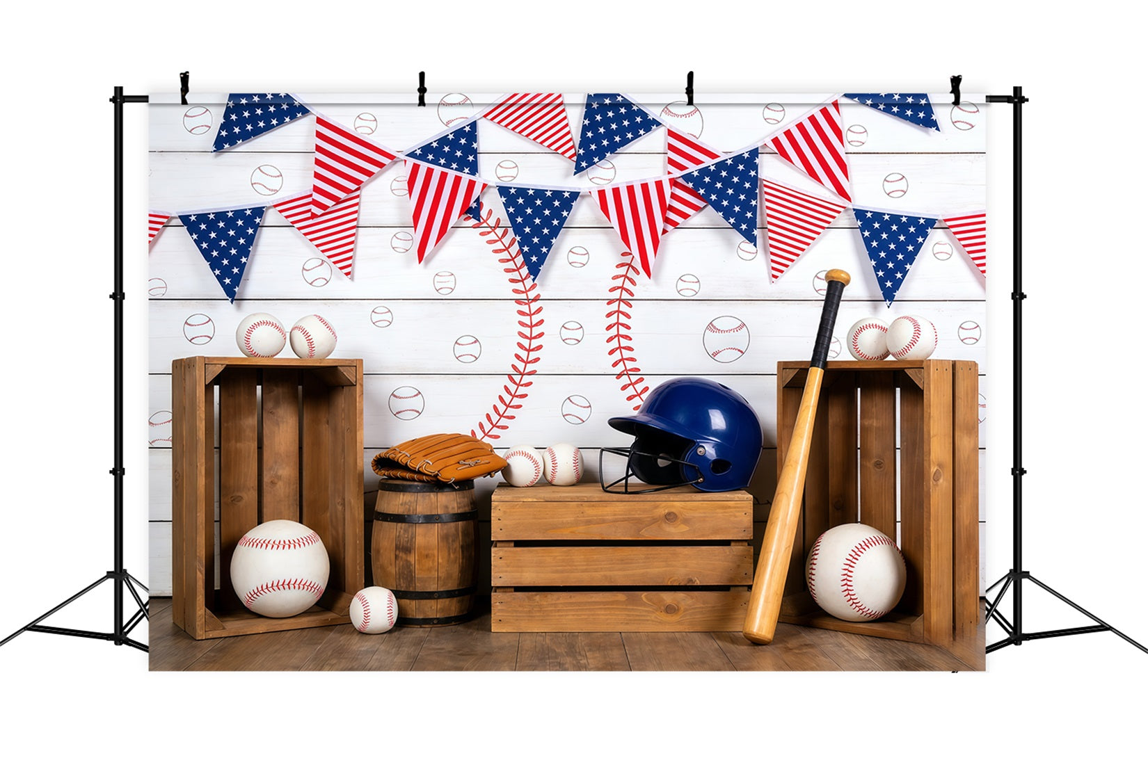 Baseball-Hintergrund Vintage Dugout Party-Dekoration Sportfotografie-Hintergründe CSH61-174