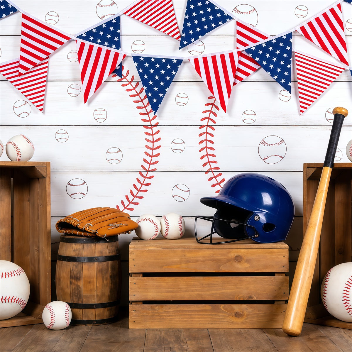 Baseball-Hintergrund Vintage Dugout Party-Dekoration Sportfotografie-Hintergründe CSH61-174