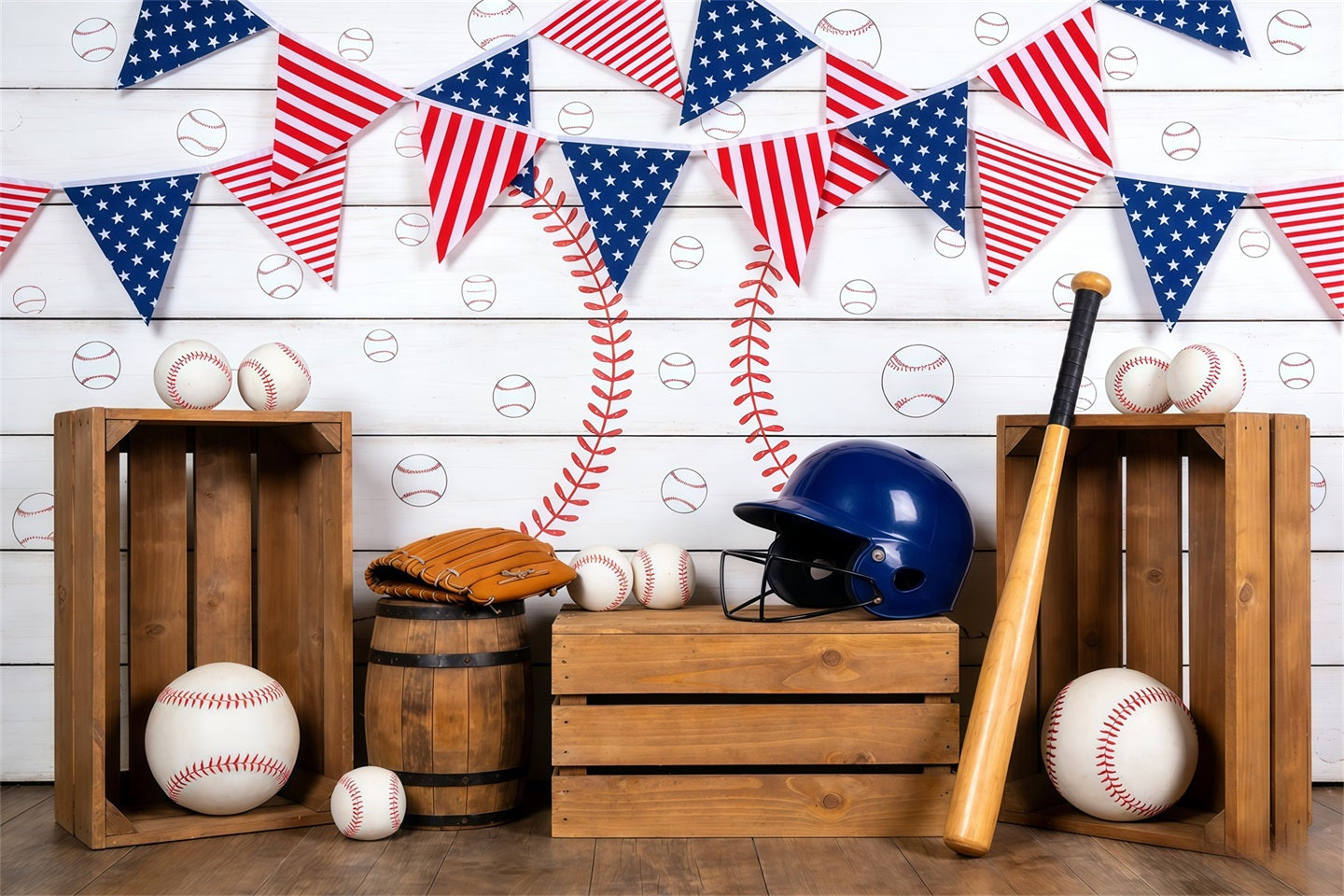 Baseball-Hintergrund Vintage Dugout Party-Dekoration Sportfotografie-Hintergründe CSH61-174