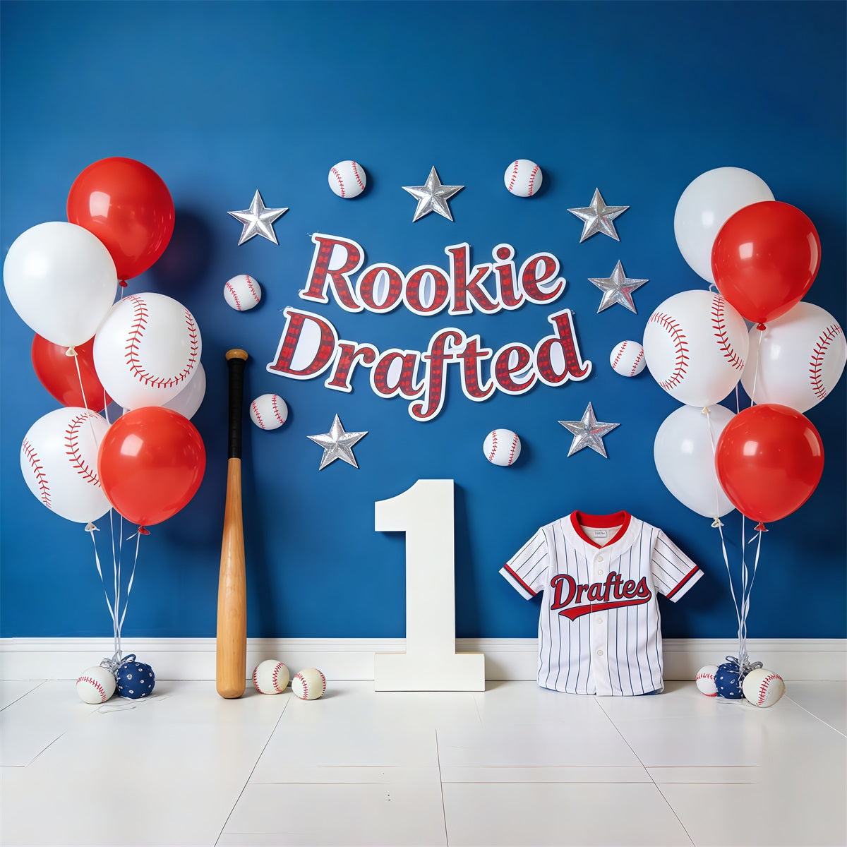Baseball-Foto-Hintergrund Rookie Drafted Balloon Wall Sportfoto-Hintergrund CSH61-175