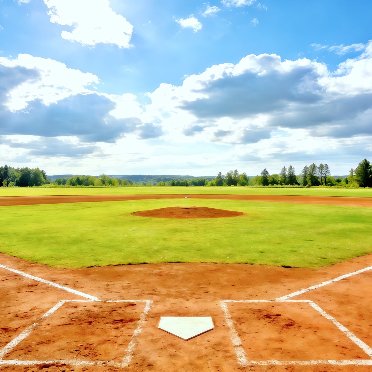 Baseball-Hintergründe Sunny Home Plate Field Sportfotografie-Hintergründe CSH61-176
