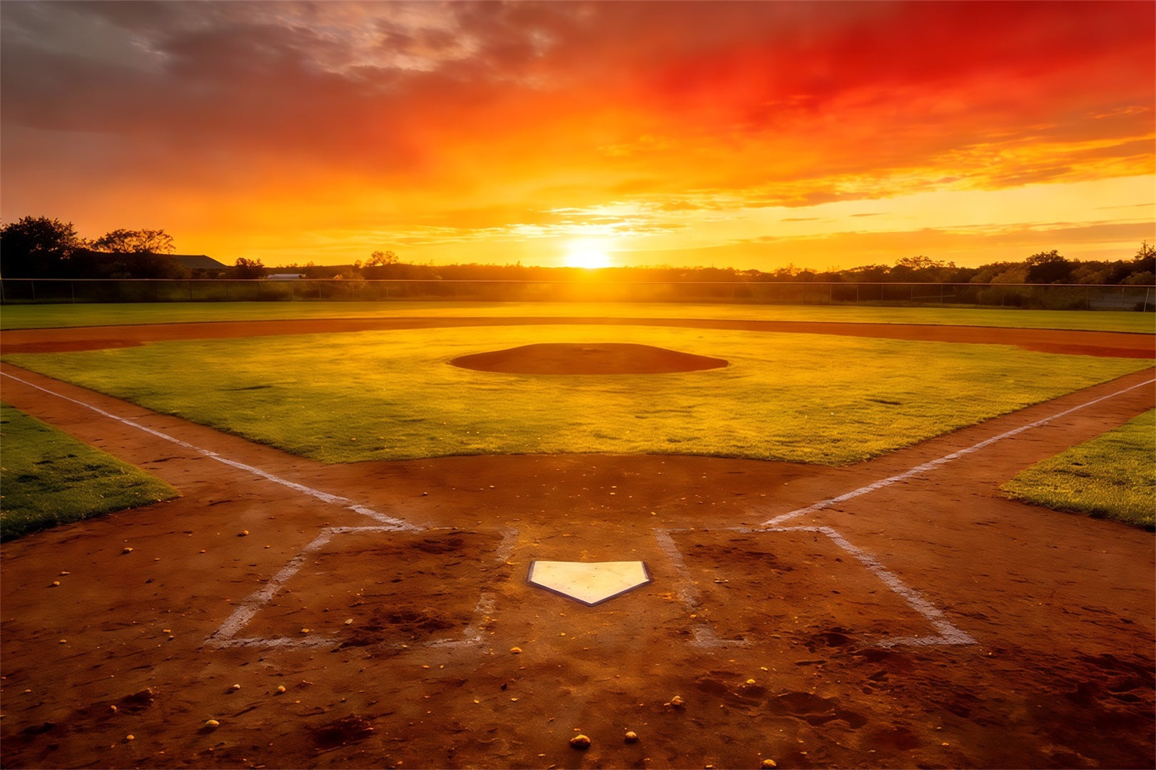 Baseballfeld-Hintergrund Sonnenuntergang Meisterschaft Diamant Sport-Hintergrund CSH61-185