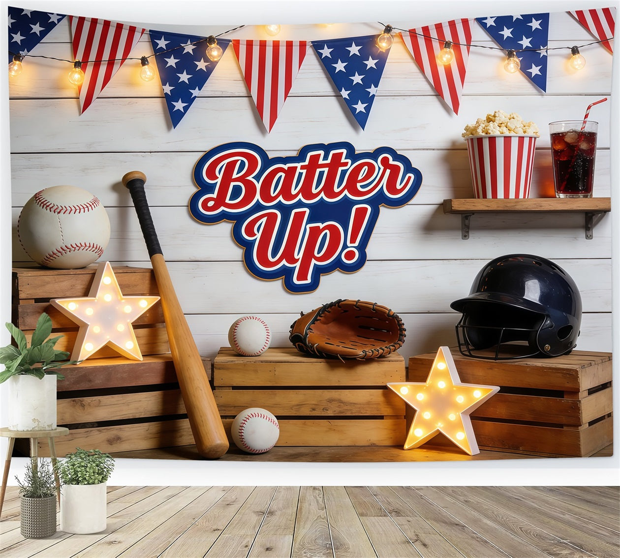 Baseball-Fotohintergrund Batter Up Dugout Dekor Sport-Themenhintergrund CSH61-191