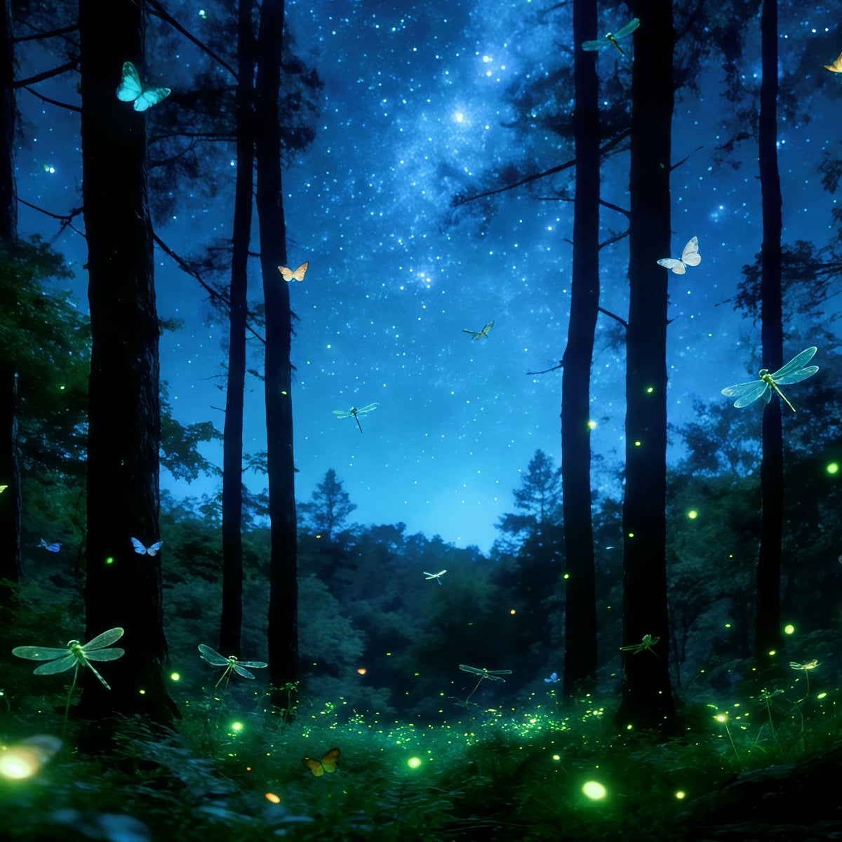 Verzauberter Wald-Hintergrund Starlit Butterfly Dream Grove Wald-Fotografie-Hintergrund CSH61-207