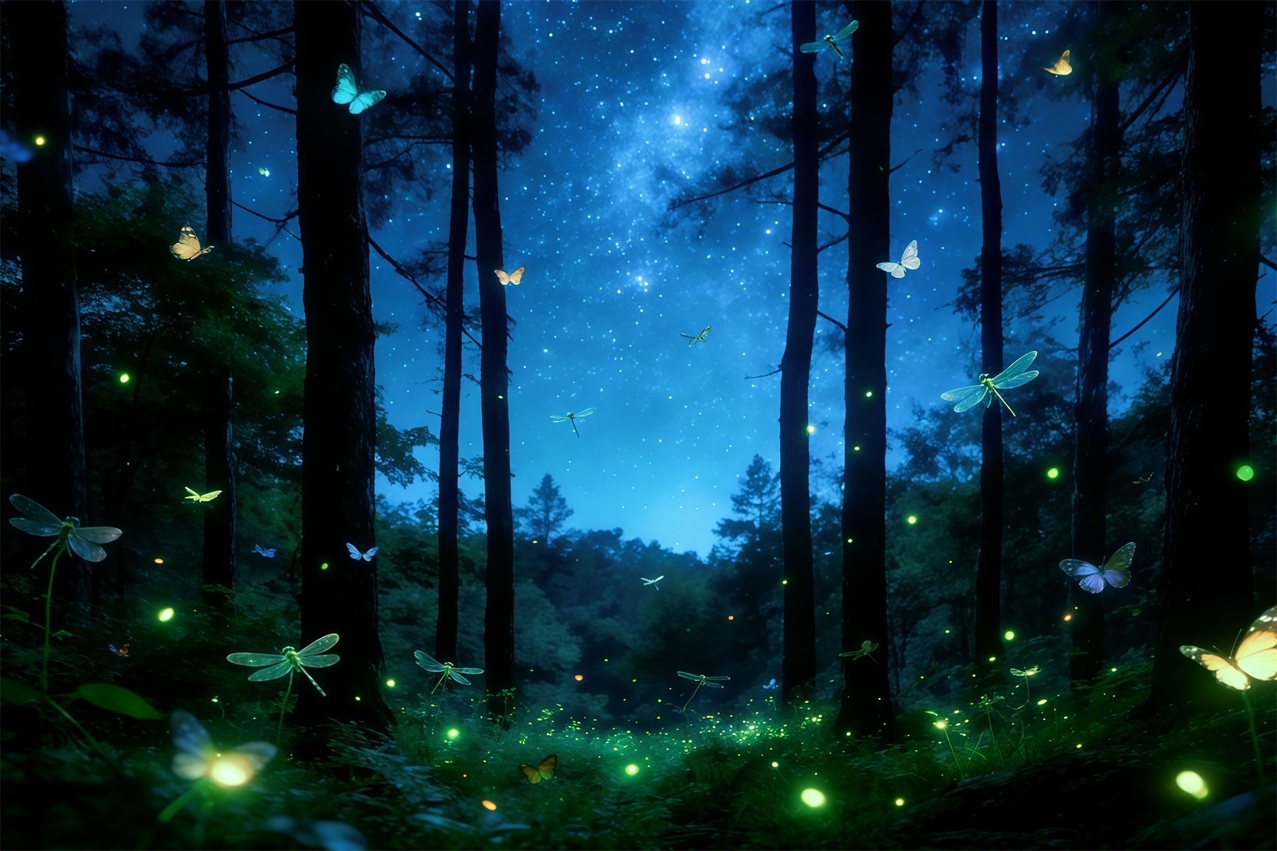 Verzauberter Wald-Hintergrund Starlit Butterfly Dream Grove Wald-Fotografie-Hintergrund CSH61-207