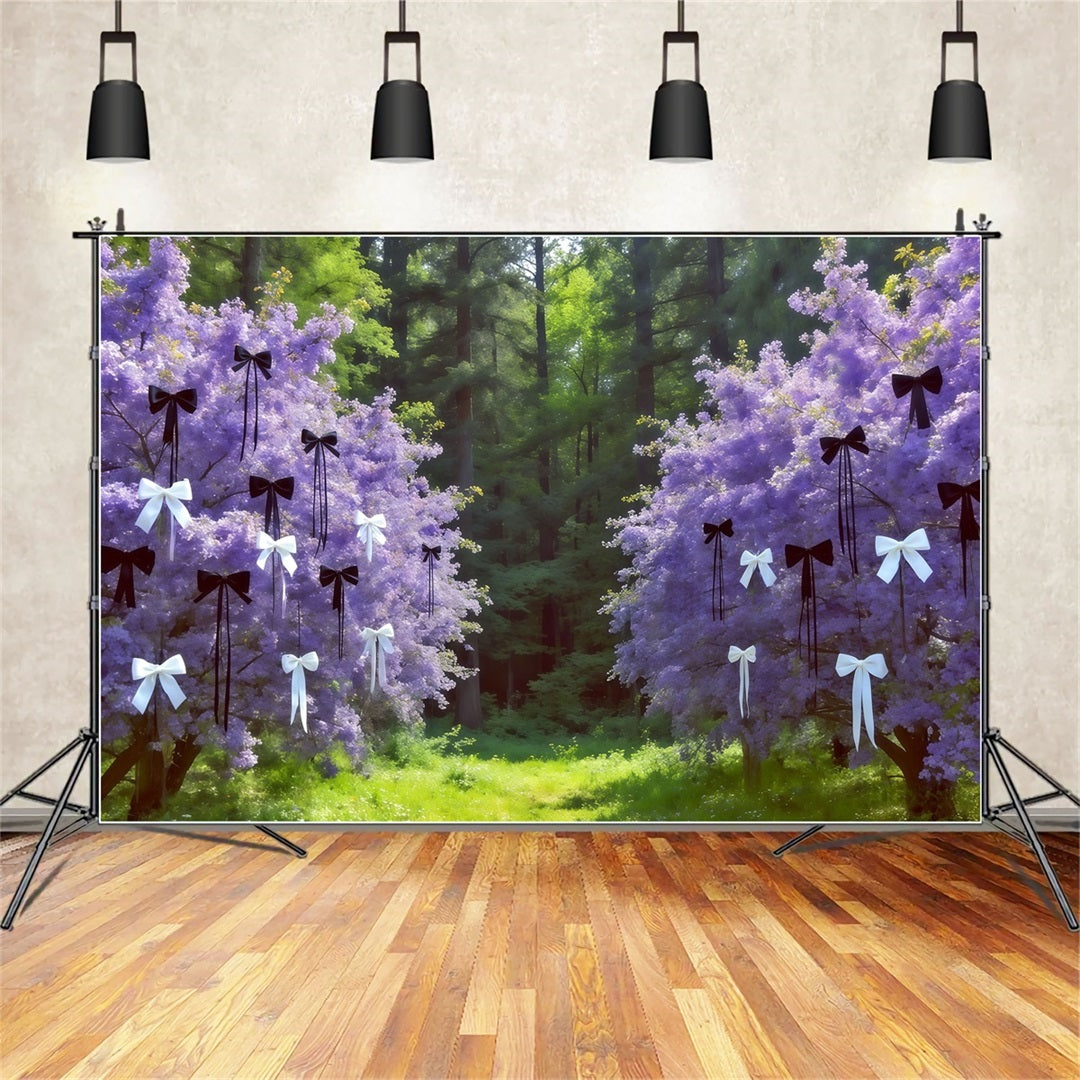 Hintergrund mit Waldfotografie Lavendel-Schleife Blütenhain Fantasie-Wald-Hintergrund CSH61-221