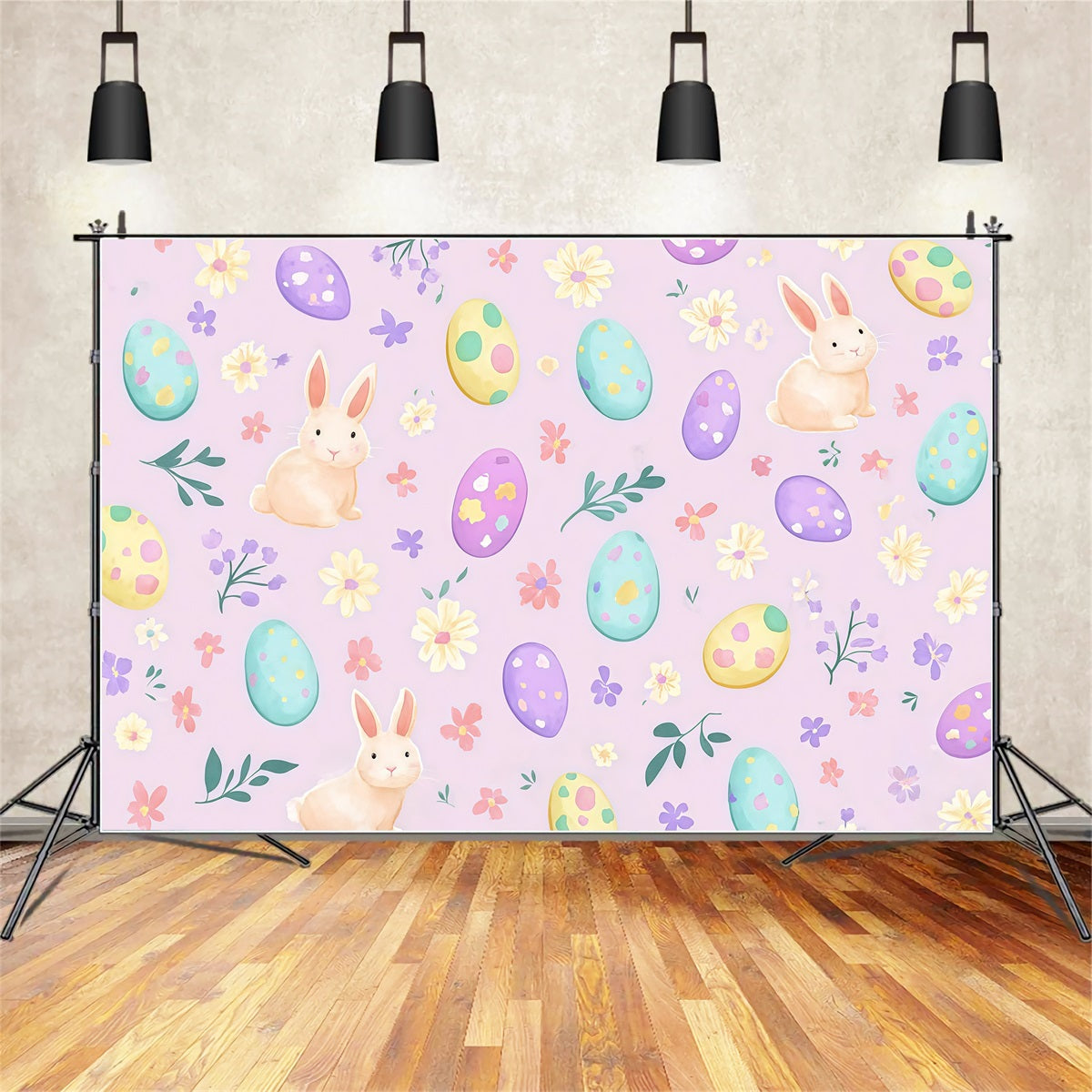 Osterhase-Hintergrund Aquarelldruck Eiermuster Ideen für Oster-Fotohintergründe CSH61-31