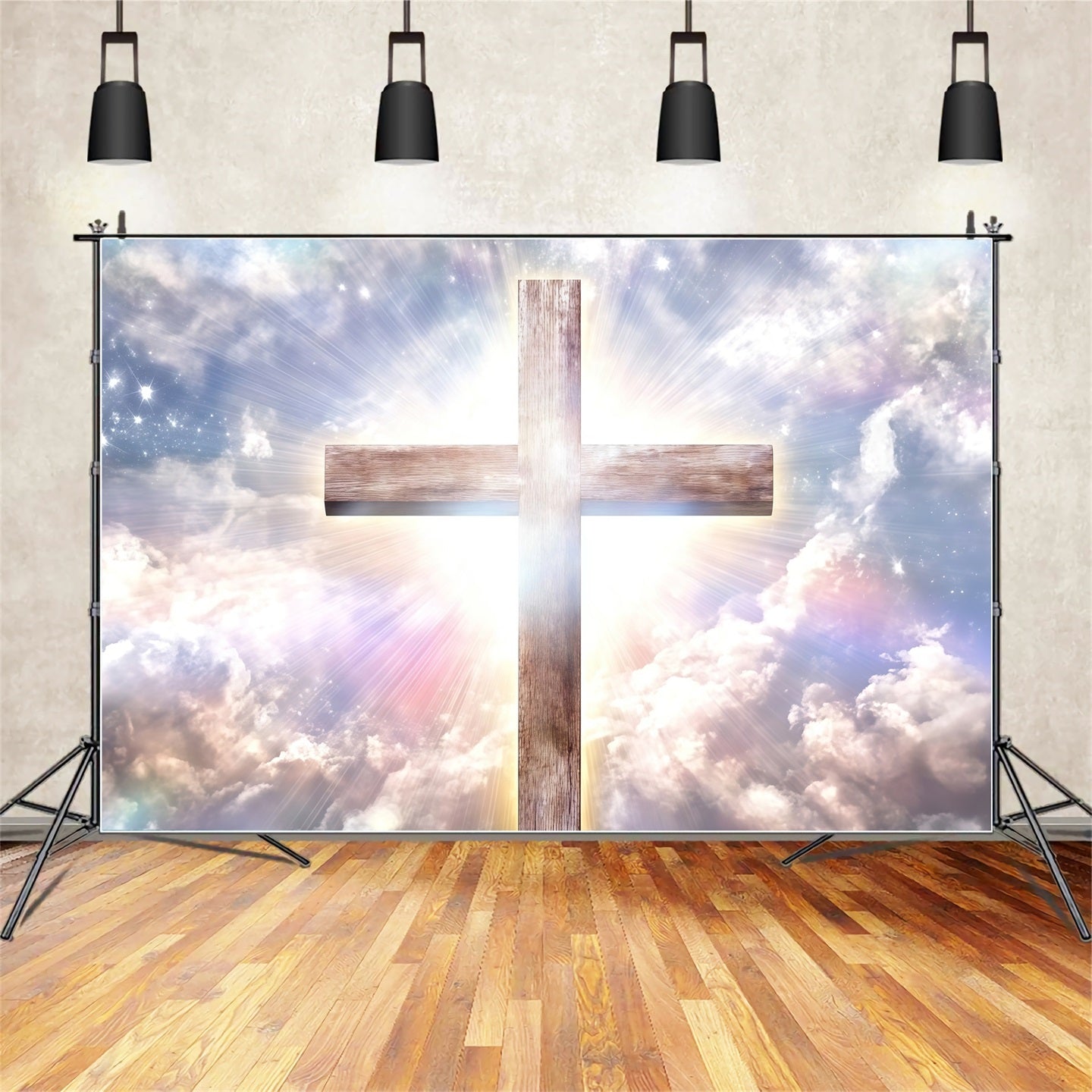 Kreuz-Hintergründe Strahlender Himmel Kreuz Herrlichkeit Oster-Hintergrundideen CSH61-37