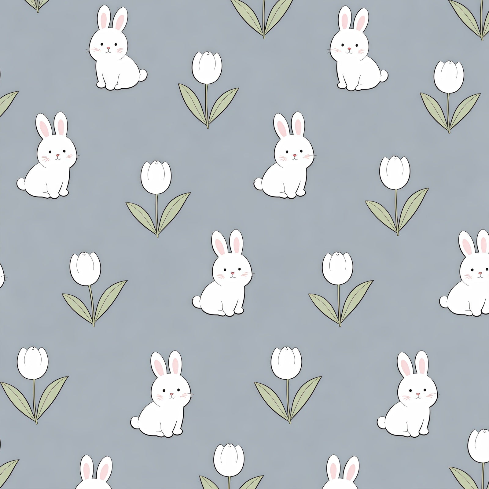 Osterhase-Hintergrund-Ideen Niedlicher Hase Tulpenmuster Oster-Foto-Hintergrund CSH61-47