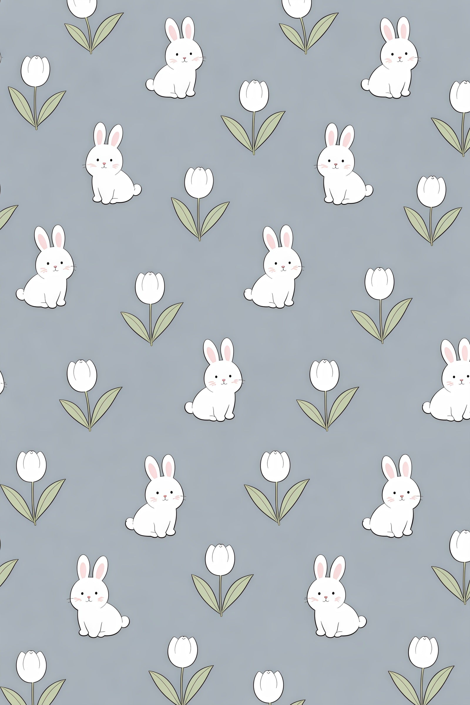 Osterhase-Hintergrund-Ideen Niedlicher Hase Tulpenmuster Oster-Foto-Hintergrund CSH61-47