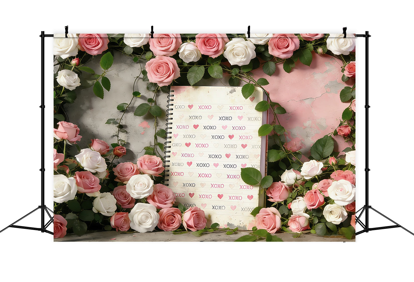XOXO-Hintergrund Romantische Rose Vintage-Garten Valentinstag-Hintergrund CSH61-97